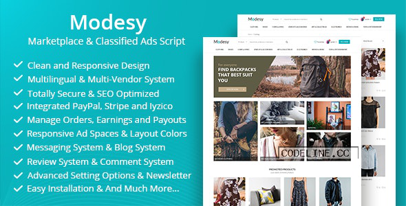 Modesy v1.8 – Marketplace & Classified Ads Script