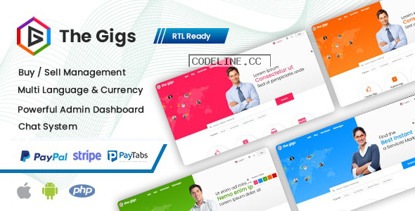 Thegigs v1.0 – Freelance Marketplace Script with Admin panel(Web + Android + IOS)