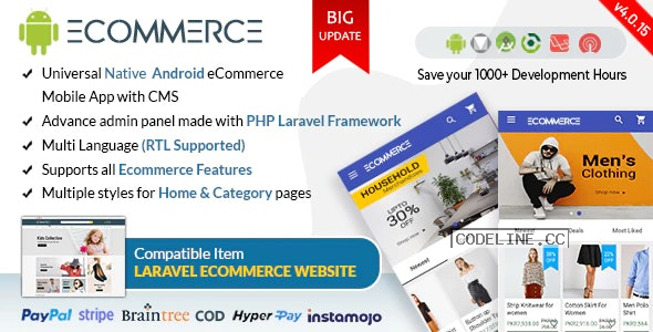 Android Ecommerce v4.0.14 – Universal Android Ecommerce / Store Full Mobile App with Laravel CMS
