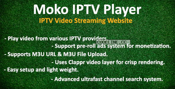 Moko IPTV Player – IPTV Video Streaming Website