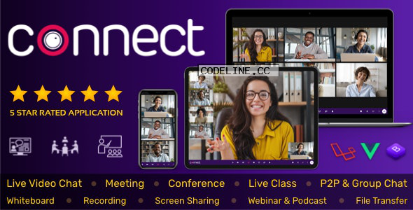 Connect v1.9.0 – Live Video & Chat Messaging, Live Class, Meeting, Webinar, File Sharing, Whiteboard