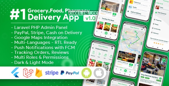 Grocery, Food, Pharmacy, Store Delivery Mobile App with Admin Panel v1.1