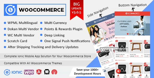 Ionic5 Woocommerce v3.0.6 – Ionic5/Angular8 Universal Full Mobile App for iOS & Android / WordPress Plugins