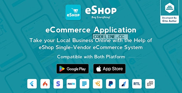 eShop v4.0.2 – eCommerce Single Vendor App | Shopping eCommerce App with Flutter