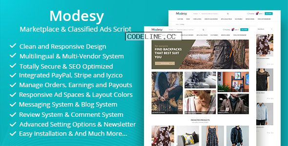 Modesy v1.7 – Marketplace & Classified Ads Script