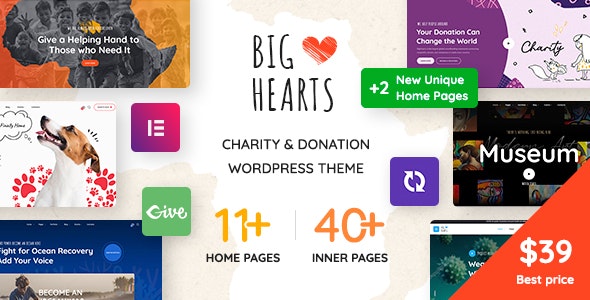 BigHearts v1.2.4 – Charity & Donation WordPress Theme