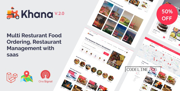 Khana v2.2 – Multi Resturant Food Ordering, Restaurant Management With Saas