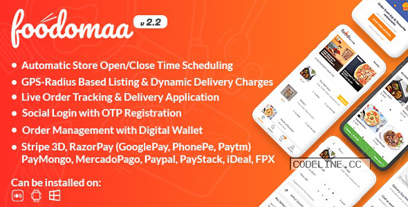 Foodomaa v2.2.1 – Multi-restaurant Food Ordering, Restaurant Management and Delivery Application