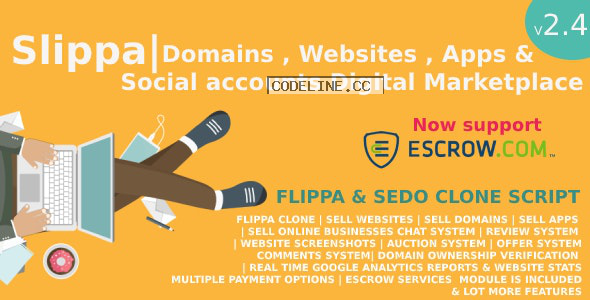 Slippa v2.6 – Domains,Website ,App & Social Media Marketplace PHP Script