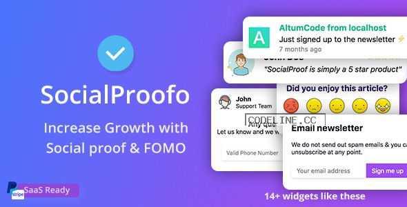 SocialProofo v1.8.1 – 14+ Social Proof & FOMO Notifications for Growth (SaaS Ready)