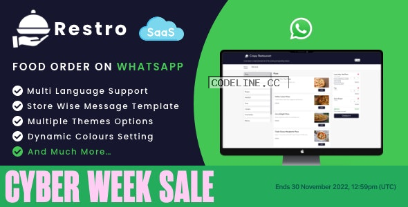 Restro – SaaS WhatsApp Online ordering system / Multiple Restaurants – 16 November 2022