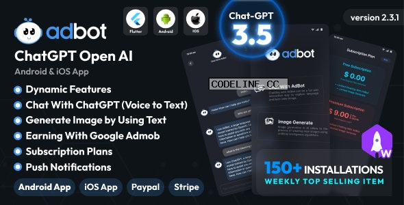 AdBot v2.3 – ChatGPT Open AI Android and iOS App