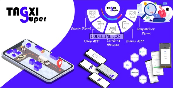 Tagxi Super v1.3 – Taxi + Goods Delivery Complete Solution