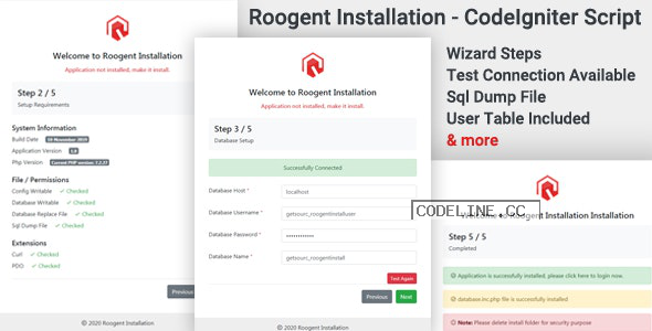 Roogent Installation v1.0 – CodeIgniter Script