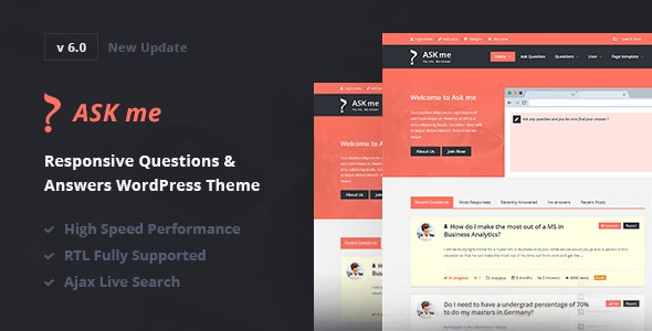 Ask Me v6.8.2 – Responsive Questions & Answers WordPress