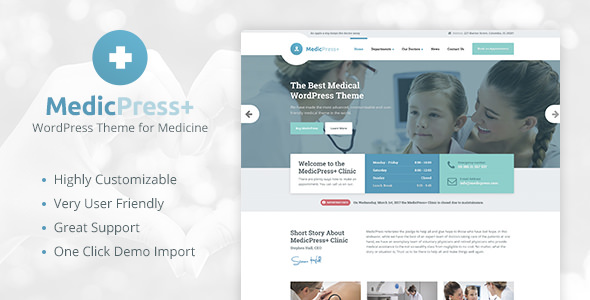 MedicPress v1.9.1 – Medical WordPress Theme for Clinics