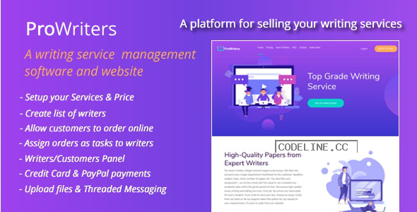 ProWriters v1.5 – Sell writing services online