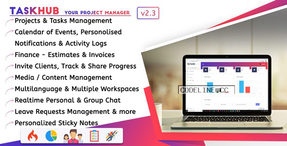 Taskhub v2.1 – Project Management, Finance, CRM Tool