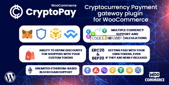 CryptoPay WooCommerce v2.4.1 – Cryptocurrency payment plugin