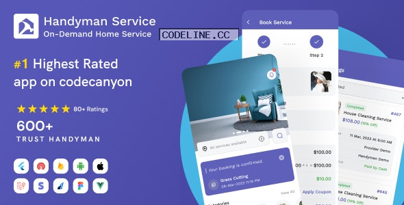 Handyman Service v9.0.0 – Flutter On-Demand Home Services App with Complete Solution