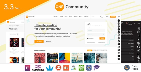 OneCommunity v3.7.6 – BuddyPress Nouveau Community Theme