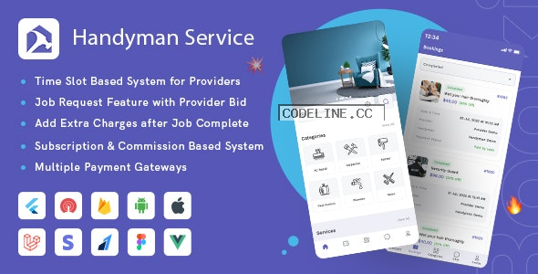 Handyman Service 7.7.0 – Flutter On-Demand Home Services App with Complete Solution