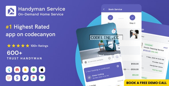 Handyman Service v9.1.0 – Flutter On-Demand Home Services App with Complete Solution