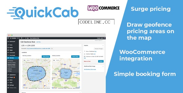 QuickCab v1.2.7 – WooCommerce Taxi Booking Plugin