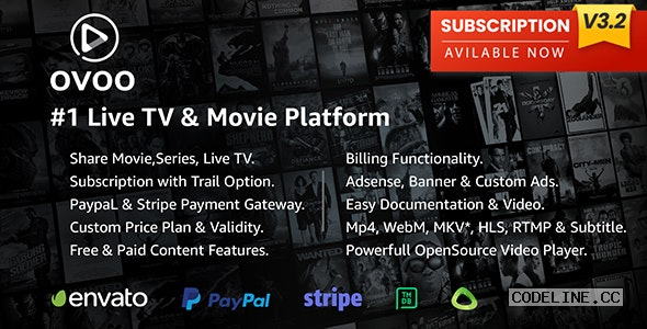 OVOO v3.2.4 – Live TV & Movie Portal CMS with Membership System