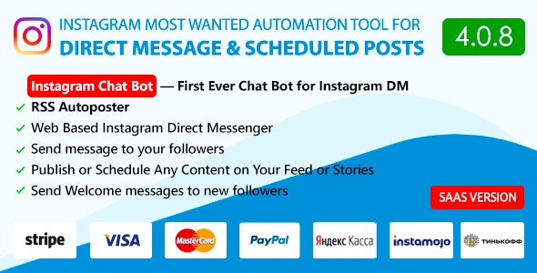 DM Pilot v4.0.8 – Instagram Chat Bot, Web Direct Messenger & Scheduled Posts