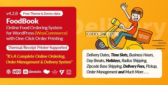 FoodBook v4.2.8 – Online Food Ordering System for WordPress with One-Click Order Printing
