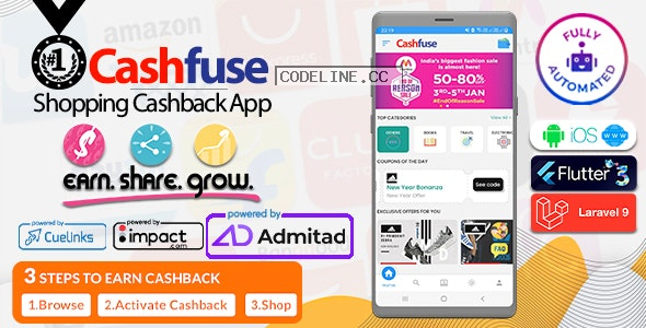 Cashfuse v2.0 – Affiliate Marketing, Price Comparison, Coupons and Cashback App