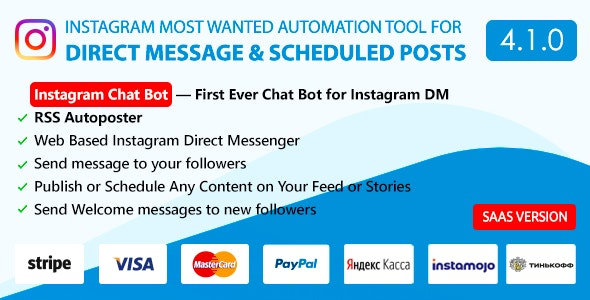 DM Pilot v4.1.0 – Instagram Chat Bot, Web Direct Messenger & Scheduled Posts