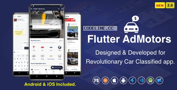 Flutter AdMotors For Car Classified BuySell iOS and Android App with Chat v2.6