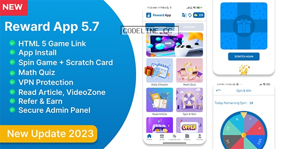 Reward App v5.7 – Lucky Spin + Start App ads + Adcolony