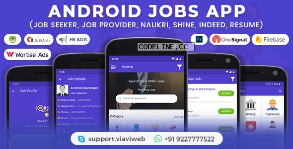 Android Jobs App v1.4 – Job Seeker, Job Provider, Naukri, Shine, Indeed, Resume