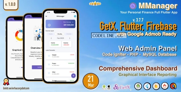 MManager v1.0 – Personal Finance Full Flutter App, with Chart Report | GetX | Web Admin Panel