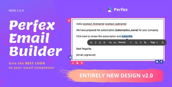 Drag and Drop Perfex CRM Email Builder v2.0.0