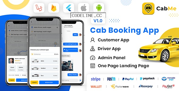CabME v1.0 – Flutter Complete Taxi Booking Solution