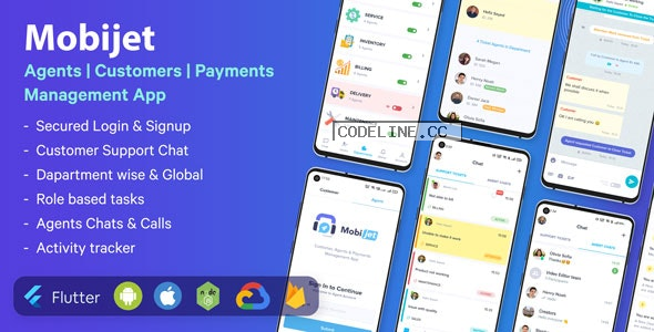 Mobijet v1.0 – Agents, Customers & Payments Management App | Android & iOS Flutter app
