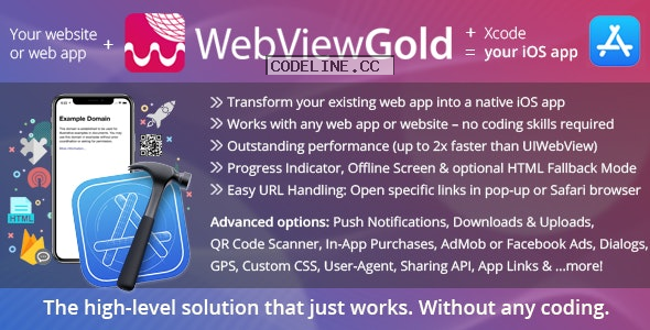 WebViewGold for iOS v11.5 – WebView URL/HTML to iOS app + Push, URL Handling, APIs & much more!