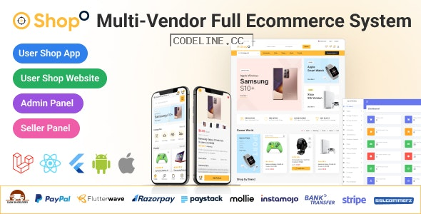 Shopo eCommerce v3.5.0 – Multivendor eCommerce Flutter App with Admin Panel & Website