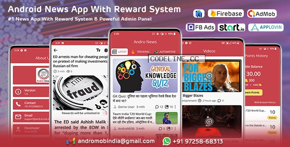 Andro News v1.0 – Android News App With Reward System
