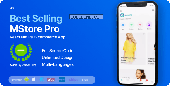 MStore Pro v5.0 – Complete React Native template for e-commerce