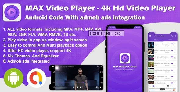 Android Max Player v2.0 – 4k HD Video Player with Admob Ads