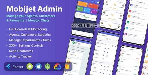 Mobijet ADMIN v1.0 – Manage & Monitor Agents, Customer & Payments | Android & iOS Flutter app