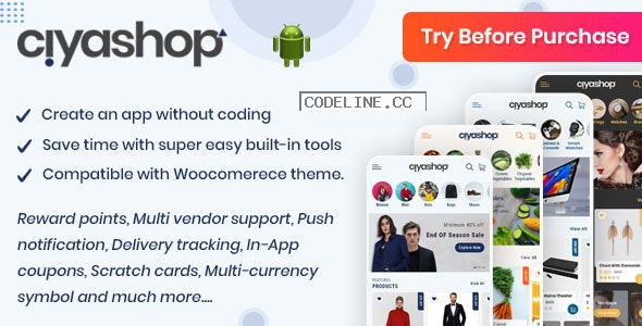 CiyaShop v5.13 – Native Android Application based on WooCommerce