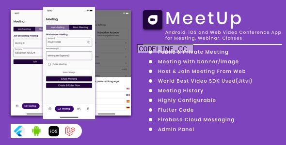 MeetUp v2.4.0 – Android, iOS and Web Video Conference App for Meeting, Webinar, Classes
