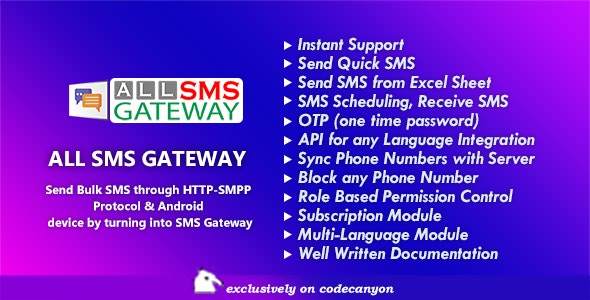 All SMS Gateway v1.0 – Send Bulk SMS through HTTP-SMPP Protocol & Android phone by Turning into Gateway