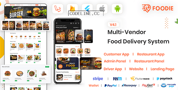 Foodie v4.1 – UberEats Clone – Food Delivery App – Multiple Restaurant Food Delivery Flutter App